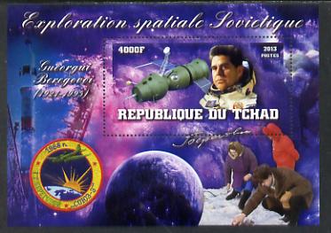 Chad 2013 Soviet Space Exploration - Georgy Beregovoy perf deluxe containing one value unmounted mint
