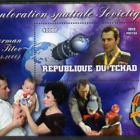 Chad 2013 Soviet Space Exploration - Gherman Titov perf deluxe containing one value unmounted mint