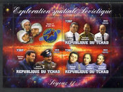 Chad 2013 Soviet Space Exploration - Soyuz 11 #2 perf sheetlet containing three values plus label unmounted mint