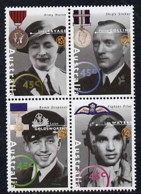 Australia 1995 WW2 War Heroes - 2nd issue set of 4 unmounted mint SG 1545a