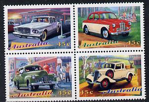 Australia 1997 Classic Cars se-tenant block of 4 unmounted mint SG 1667-70