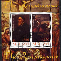 Malawi 2009 Renaissance Painters - Titian perf sheetlet containing 2 values cto used