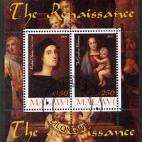 Malawi 2009 Renaissance Painters - Raphael perf sheetlet containing 2 values cto used