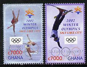 Ghana 2002 Salt Lake City Winter Olympic Games perf set of 2 unmounted mint SG 3333-34