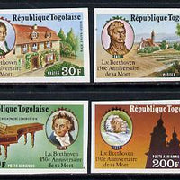 Togo 1977 150th Death Anniversary of Beethoven set of 4 imperf from limited printing unmounted mint as SG 1195-8