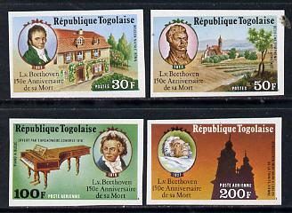 Togo 1977 150th Death Anniversary of Beethoven set of 4 imperf from limited printing unmounted mint as SG 1195-8
