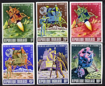 Togo 1969 First Man On The Moon set of 6 imperf from limited printing unmounted mint as SG 644-9