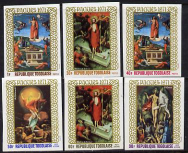 Togo 1971 Easter - Paintings set of 6 imperf from limited printing unmounted mint as SG 804-9