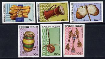 Togo 1977 Musical Instruments set of 6 imperf from limited printing unmounted mint as SG 1185-90