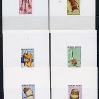 Togo 1977 Musical Instruments set of 6 individual imperf deluxe sheets unmounted mint as SG 1185-90