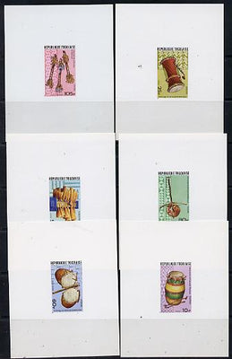 Togo 1977 Musical Instruments set of 6 individual imperf deluxe sheets unmounted mint as SG 1185-90