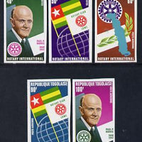 Togo 1972 Rotary International set of 5 imperf from limited printing unmounted mint as SG 899-903