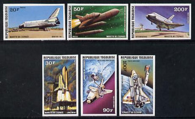 Togo 1977 Space Shuttle set of 6 imperf from limited printing unmounted mint as SG 1233-38
