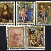 Togo 1972 Famous Paintings set of 5 imperf from limited printing unmounted mint as SG 905-9