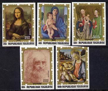 Togo 1972 Famous Paintings set of 5 imperf from limited printing unmounted mint as SG 905-9
