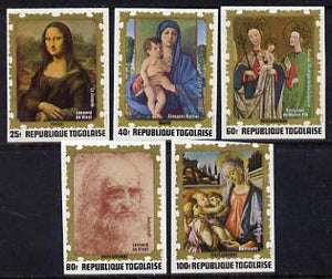 Togo 1972 Famous Paintings set of 5 imperf from limited printing unmounted mint as SG 905-9