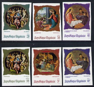 Togo 1969 Religious Paintings set of 6 imperf from limited printing unmounted mint as SG 651-6
