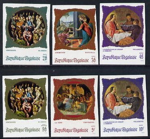 Togo 1969 Religious Paintings set of 6 imperf from limited printing unmounted mint as SG 651-6