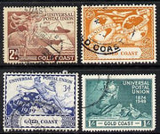 Gold Coast 1949 KG6 75th Anniversary of Universal Postal Union set of 4 cds usedt, SG149-52