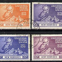 New Hebrides - English 1949 KG6 75th Anniversary of Universal Postal Union set of 4 cds used SG 64-67