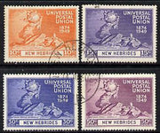 New Hebrides - English 1949 KG6 75th Anniversary of Universal Postal Union set of 4 cds used SG 64-67