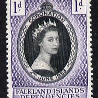 Falkland Islands Dependecies 1953 Coronation 1d unmounted mint SG G25