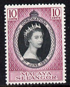 Malaya - Selangor 1953 Coronation 10c unmounted mint SG 115