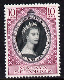 Malaya - Selangor 1953 Coronation 10c unmounted mint SG 115