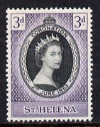 St Helena 1953 Coronation 3d unmounted mint SG 152