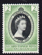 St Kitts-Nevis 1953 Coronation 2c unmounted mint SG 106