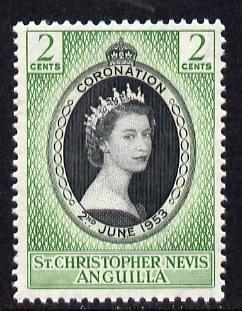 St Kitts-Nevis 1953 Coronation 2c unmounted mint SG 106