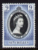 Seychelles 1953 Coronation 9c unmounted mint SG 173