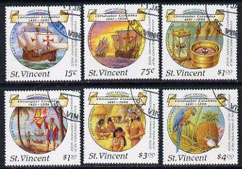St Vincent 1988 Columbus perf set of 6 cds used, SG 1125-30