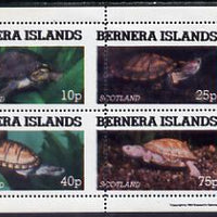 Bernera 1981 Turtles perf set of 4 values (10p to 75p) with vertical perfs misplaced 5 mm unmounted mint
