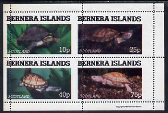 Bernera 1981 Turtles perf set of 4 values (10p to 75p) with vertical perfs misplaced 5 mm unmounted mint