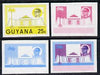 Guyana 1986 Pres Burnham Commem 25c set of 4 imperf progressive proofs comprising 2 individual colours plus two 2-colour composites unmounted mint