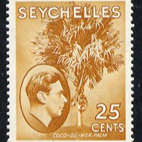 Seychelles 1938-49 KG6 Coco Palm 25c brown-olive mtd mint SG141