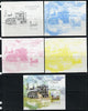 Togo 2013 Locomotives - Atlas 0-8-8 deluxe sheet - the set of 5 imperf progressive proofs comprising the 4 individual colours plus all 4-colour composite, unmounted mint