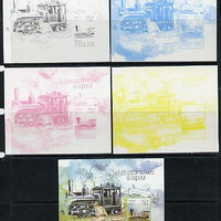 Togo 2013 Locomotives - Atlas 0-8-8 deluxe sheet - the set of 5 imperf progressive proofs comprising the 4 individual colours plus all 4-colour composite, unmounted mint