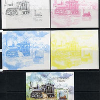 Togo 2013 Locomotives - Govan & Marx 4-4-0 deluxe sheet - the set of 5 imperf progressive proofs comprising the 4 individual colours plus all 4-colour composite, unmounted mint