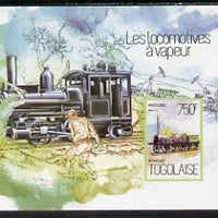 Togo 2013 Locomotives - Alder 2-2-2 imperf deluxe sheet unmounted mint. Note this item is privately produced and is offered purely on its thematic appeal