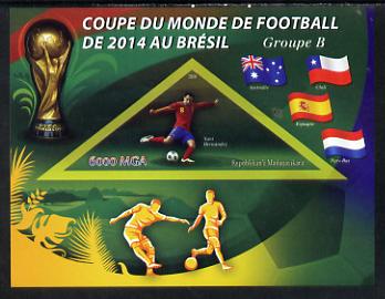 Madagascar 2014 Football World Cup in Brazil - Group B imperf triangular shaped souvenir sheet unmounted mint