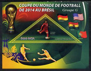Madagascar 2014 Football World Cup in Brazil - Group G perf triangular shaped souvenir sheet unmounted mint