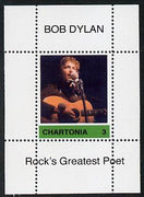 Chartonia (Fantasy) Bob Dylan - Rock's Greatest Poet #3 perf deluxe sheet on thin glossy card unmounted mint