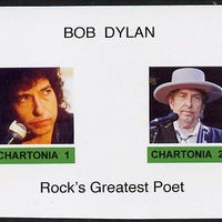 Chartonia (Fantasy) Bob Dylan - Rock's Greatest Poet imperf deluxe sheet on glossy card unmounted mint