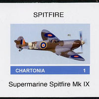 Chartonia (Fantasy) Spitfire Mk IX imperf deluxe sheet on glossy card unmounted mint