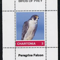 Chartonia (Fantasy) Birds of Prey - Peregrine Falcon perf deluxe sheet on thin glossy card unmounted mint