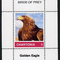 Chartonia (Fantasy) Birds of Prey - Golden Eagle perf deluxe sheet on thin glossy card unmounted mint