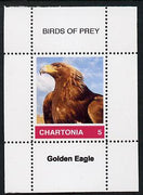 Chartonia (Fantasy) Birds of Prey - Golden Eagle perf deluxe sheet on thin glossy card unmounted mint