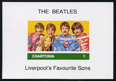Chartonia (Fantasy) The Beatles imperf deluxe sheet on glossy card unmounted mint